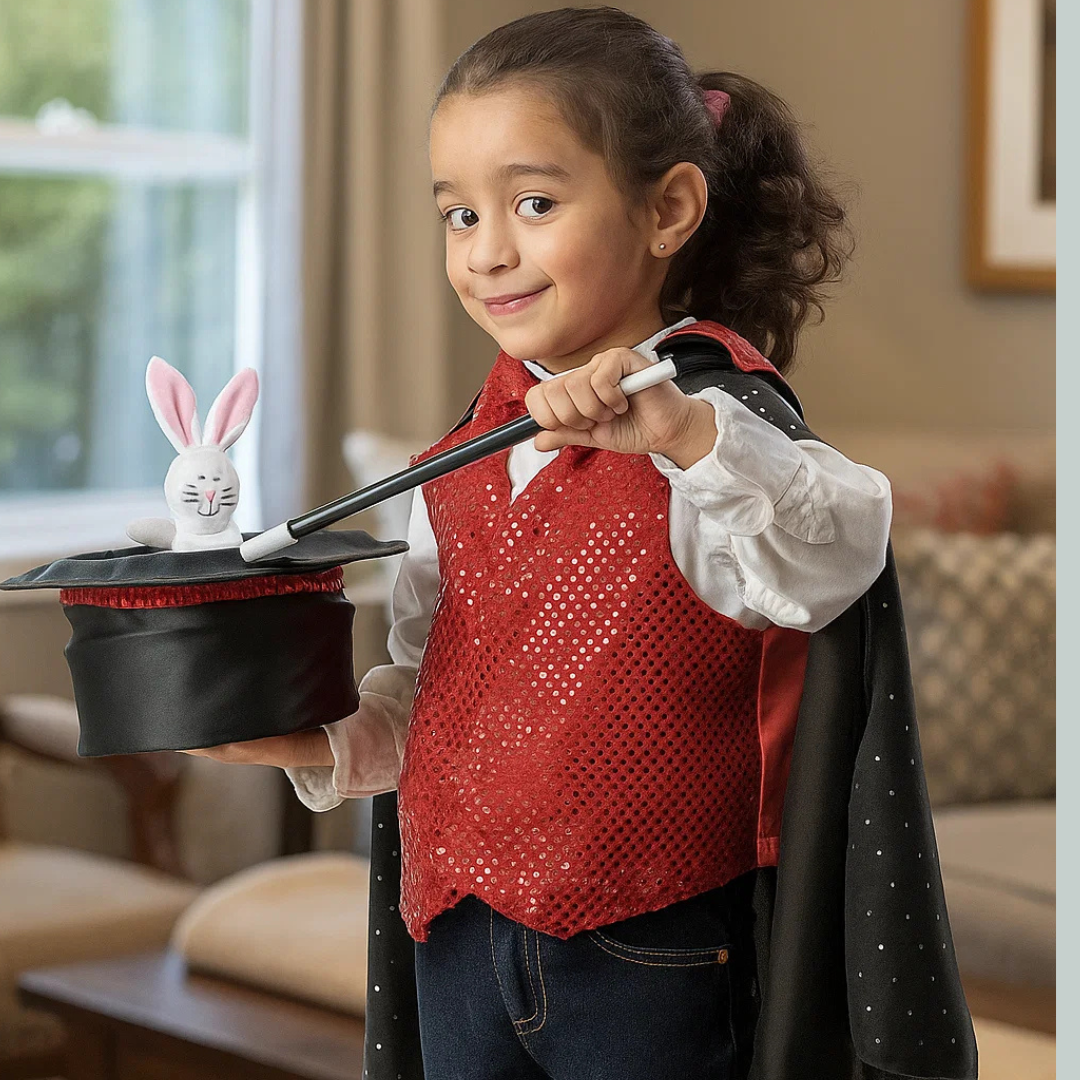 Melissa & Doug Magician Role Play Costume Set - Includes Hat, Cape, Wand, Magic Tricks nirvanaguru