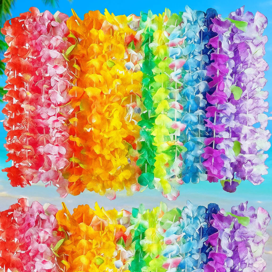 Joyin Toy 36 Counts Hawaiian Leis Bulk, Tropical Flower Lei Hawaiian Lei Beach Hawaii Luau Party Favors Decoration Birthday Party Supplies(3 Dozen) nirvanaguru