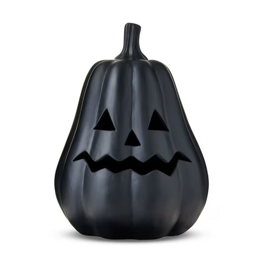 Clay Jack-o'-Lantern Tabletop Fall Halloween Decor, Black, 13", by Way To Celebrate nirvanaguru
