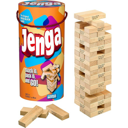 Hasbro Gaming Jenga Wooden Blocks Stacking Tumbling Tower Game | Party Games for Kids & Families | Easter Basket Stuffers | Ages 6+ (Amazon Exclusive) nirvanaguru