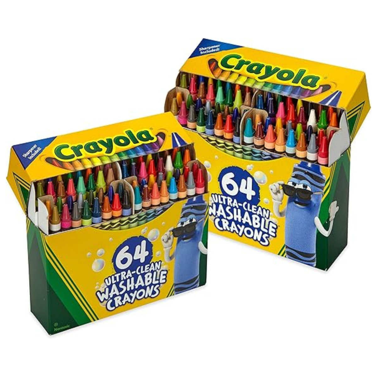 Crayola Washable Crayons for Kids - 64ct (2 Boxes), Bulk Crayons for Toddler Arts & Crafts, Teacher Classroom Must Haves, Back to School Supplies for Kids [Amazon Exclusive]