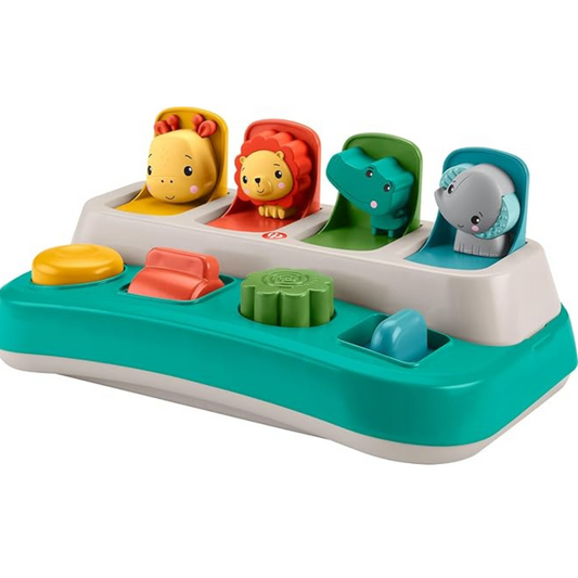Fisher-Price Baby Early Learning Toy with Fine Motor Activities for Cause-and-Effect Play, Busy Buddies Pop-Up