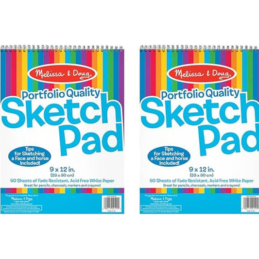Melissa & Doug Sketch Pad (9 x 12 Inches) - 50 Sheets, 2-Pack - FSC Certified nirvanaguru