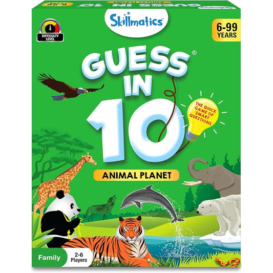 Skillmatics Guess in 10 Animal Planet, Card Game, Perfect for Boys, Girls, Kids, Teens, Adults Who Love Animals, Trivia Games, Travel Games, Gifts for Ages 6, 7, 8, 9, 10, and Up