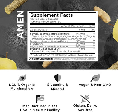 Amen Leaky Gut Supplement - Advanced Formula with Bioavailable L Glutamine - Nirvana Guru