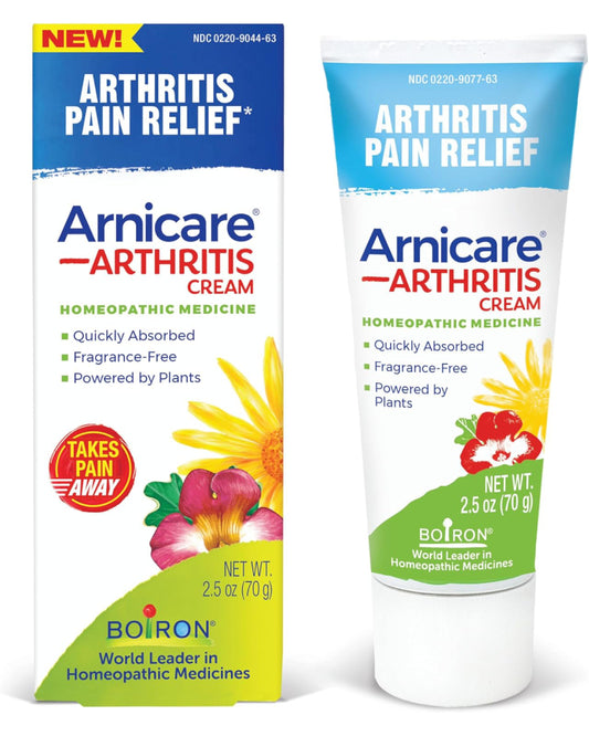 Boiron Arnicare Arthritis Cream for Pain Relief of Knees, Hands, Wrists, Elbows, Joints & Muscles – Quickly Absorbed & Fragrance-Free – 2.5 oz