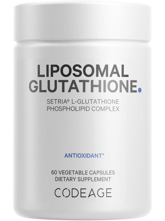 Codeage Liposomal Glutathione Supplement - Pure Reduced Setria L-Glutathione, Liposomal Delivery, Phospholipid Complex - Encapsulated Glutathione Powder Pills - Vegan, Non-GMO - 60 Capsules - Nirvana Guru