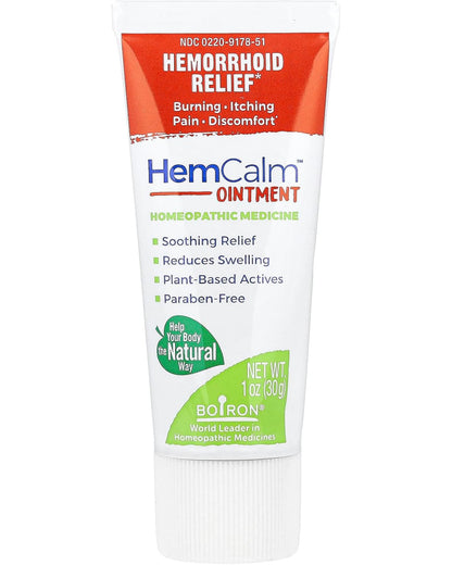 Boiron HemCalm Ointment for Hemorrhoid Relief of Pain, Itching, Swelling or Discomfort - 1 oz - Nirvana Guru
