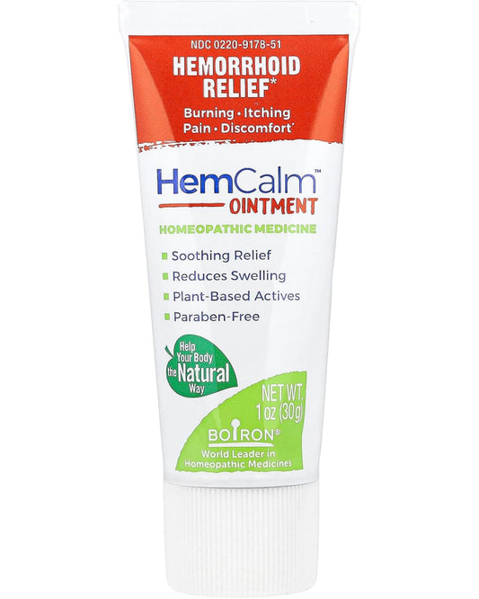 Boiron HemCalm Ointment for Hemorrhoid Relief of Pain, Itching, Swelling or Discomfort - 1 oz - Nirvana Guru
