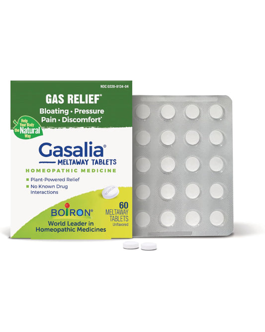 Boiron Gasalia Tablets for Relief from Gas Pressure, Abdominal Pain, Bloating, and Discomfort - 60 Count - Nirvana Guru