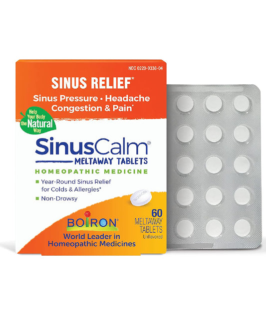Boiron SinusCalm Tablets for Sinus Pain Relief, Runny Nose, Congestion, Sinus Pressure, Headache - 60 Count
