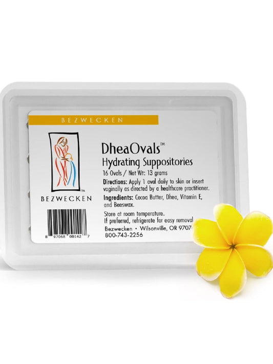 Bezwecken – DHEA Ovals – 16 Oval Suppositories - Free of Estrogen & Progesterone - Same Trusted Formula, New Improved Shape - Professionally Formulated to Alleviate Vaginal Dryness in Menopausal Women - Nirvana Guru