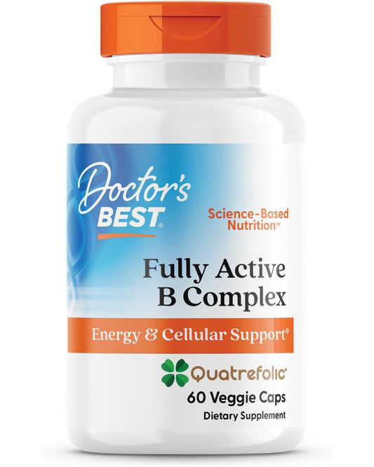 Doctor's Best Fully Active B Complex, Energy & Cellular Support, Non-GMO, Gluten Free, Soy Free, Vegan 60 Veggie Caps - Nirvana Guru