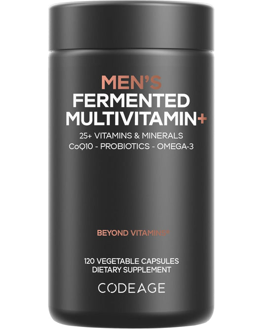 Codeage Men’s Daily Multivitamin – 25+ Essential Vitamins & Minerals, Organic Whole Foods, Probiotics, Omega-3, Zinc, Vitamins A, B, C, D, E & K – 120 Capsules - Nirvana Guru