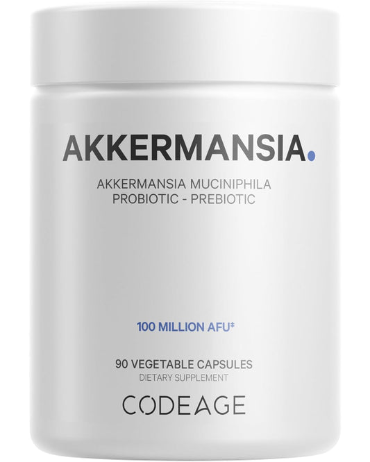 Codeage Akkermansia Muciniphila Probiotic Supplement - 3-Month Supply of Akkermansia & Chicory Inulin - Daily Synbiotic Probiotic Chicory Root - 100 Million AFUs - Gluten-Free - 90 Capsules - Nirvana Guru