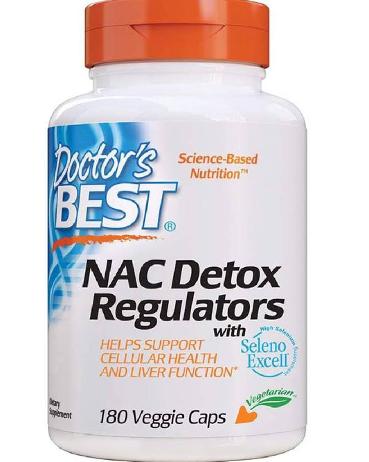 Doctor's Best Nac Detox Regulators with seleno excell,180 Veggie Caps - Nirvana Guru