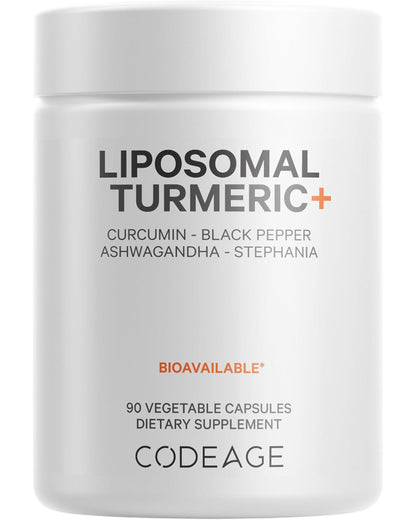 Codeage Organic Turmeric Supplement - 95% Curcumin Extract Pills - Liposomal Fermented Botanical Blend Black Pepper, Ashwagandha, Ginger, Stephania, Boswelia, Cumin, Digestive Bitters - 90 Capsules - Nirvana Guru