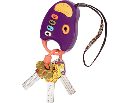 B. toys – Toy Car Keys – Key Fob with Lights & Sounds – Interactive Baby Toy – Pretend Keys for Babies, Toddlers – 10+ Months – FunKeys – Purple nirvanaguru
