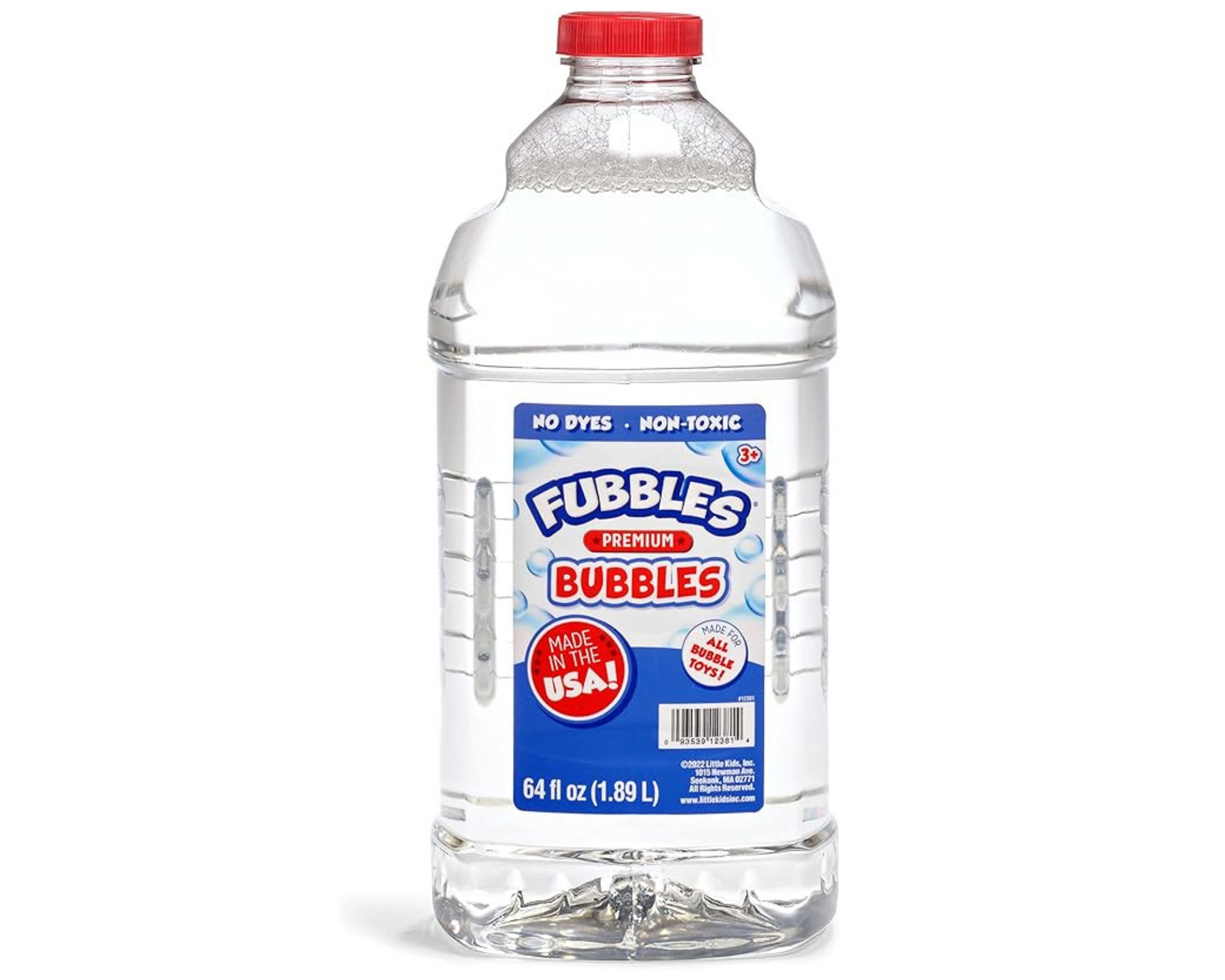Little Kids Bubbles by Fubbles| Made in The USA |64oz Non Toxic Bubble Solution |Bubble Refill for Bubble Machines and Toys, Clear,12381 nirvanaguru