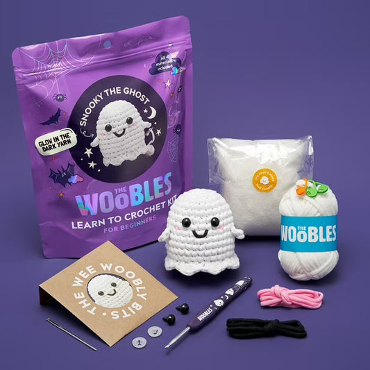 The Woobles Beginner Crochet Amigurumi Kits - Snooky The Ghost nirvanaguru