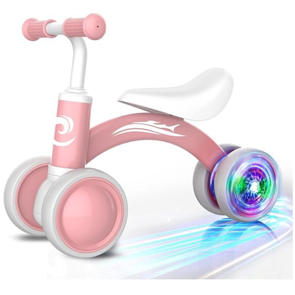 Colorful Lighting Baby Balance Bike Toys for 1 Year Old Girl Gifts, 10-36 Month Toddler Balance Bike, No Pedal 4 Silence Wheels & Soft Seat Pre-School First Riding on Toys, 1st Birthday Gifts. Nirvana Guru