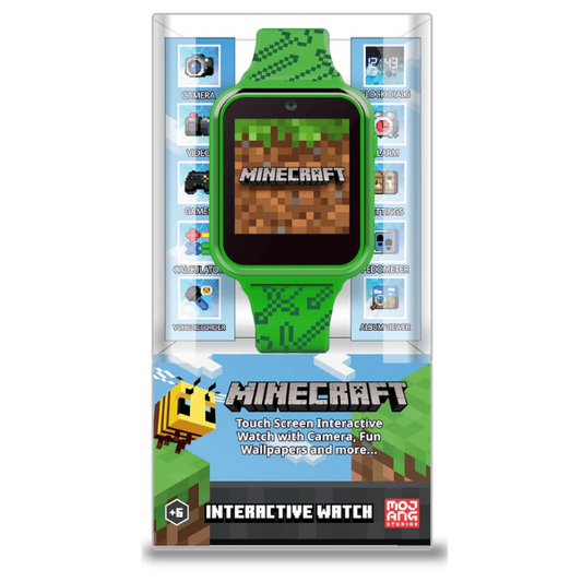 Minecraft Kids Smart Watch – Touchscreen Interactive Watch with 10 Customizable Clock Faces, Built-in Camera, Video Recorder, Alarm, Calculator, Games & Pedometer – Fits Wrists 5.5" to 8" Nirvana Guru