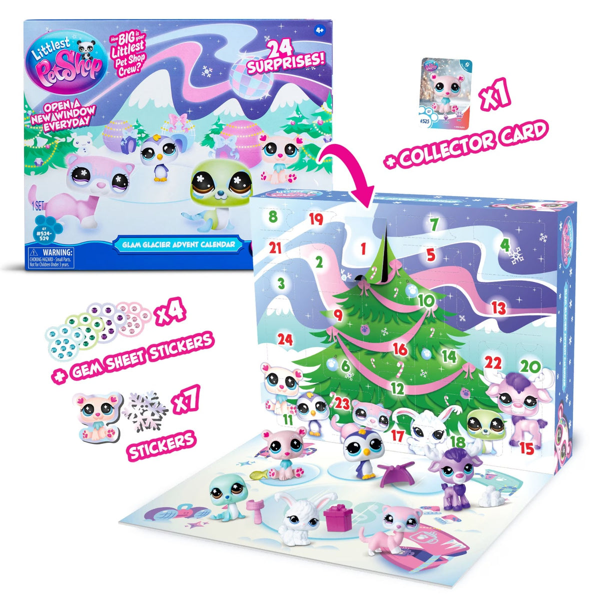 Littlest Pet Shop Glam Glacier Holiday Advent Calendar for Kids Littlest Pet Shop
