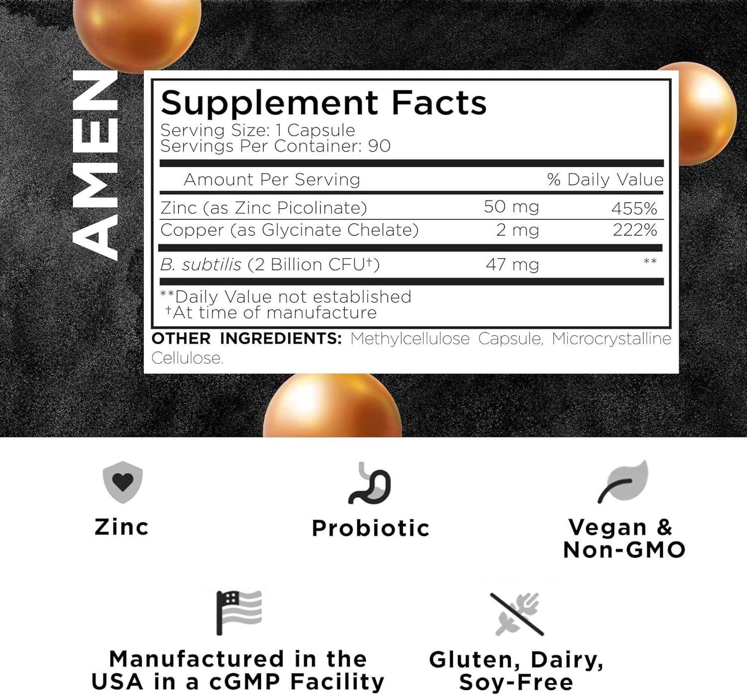 Amen Zinc & Copper Supplement + Probiotics - Nirvana Guru