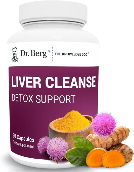 Dr. Berg Liver Cleanse Detox Capsules w/Unique Blend of Milk Thistle, Ox Bile & Folate - Liver Supplement Includes Turmeric, Black Pepper & Choline - 60 Capsules - Nirvana Guru