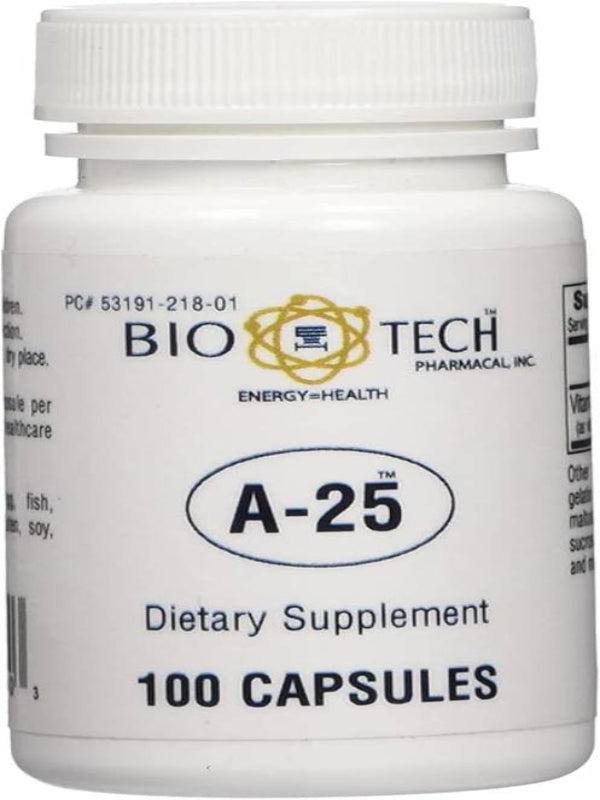 A-25 Vitamin A Palmitate Dietary supplement For vision immune Cell growth bone metabolism - 100 Capsules - Nirvana Guru