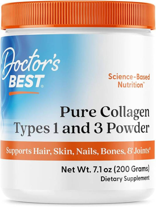 Doctor's Best Pure Collagen Types 1 & 3, Promotes Healthy Skin Hair & Nails – Bone & Joint Support, 7.1 Ounce - Nirvana Guru