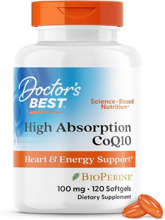 Doctor's Best High Absorption CoQ10 with BioPerine,120 Count - Nirvana Guru