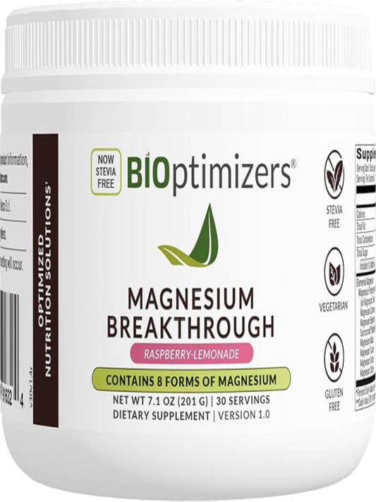 BIOptimizers Magnesium Breakthrough Drink Raspberry Lemonade,30 Servings - Nirvana Guru