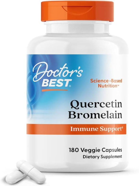 Doctor's Best Quercetin Bromelain, Immunity Support Capsule,180 Veg Capsule - Nirvana Guru