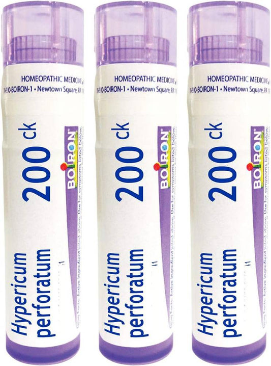 Boiron Hypericum Perforatum 200ck Homeopathic Medicine for Nerve Pain - Pack of 3 (240 Pellets) - Nirvana Guru