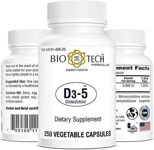 Bio-Tech Pharmacal Vitamin D3,250 Veg Capsules