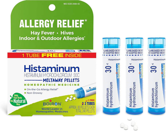 Boiron Histaminum Hydrochloricum 30C Homeopathic Medicine For Indoor Or Outdoor Allergy Relief,3 Count (240 Pellets) - Nirvana Guru