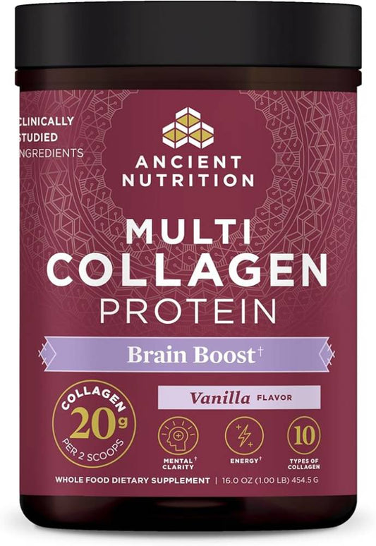Ancient Nutrition Collagen Powder Protein,Brain Boost 45 Servings - Nirvana Guru