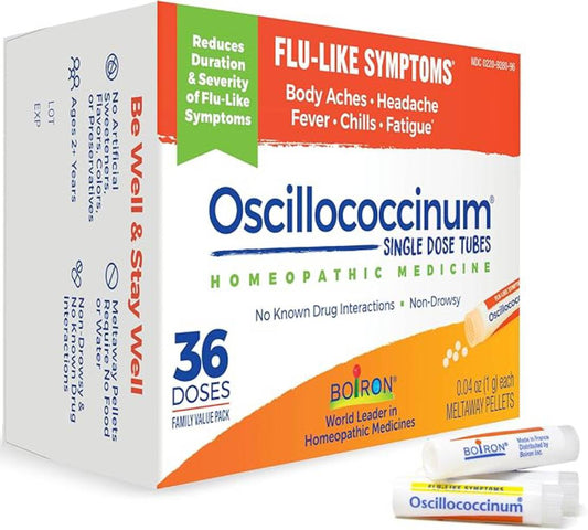 Boiron Oscillococcinum Homeopathic Medicine for flu-Like Symptoms, White, 36 Count - Nirvana Guru