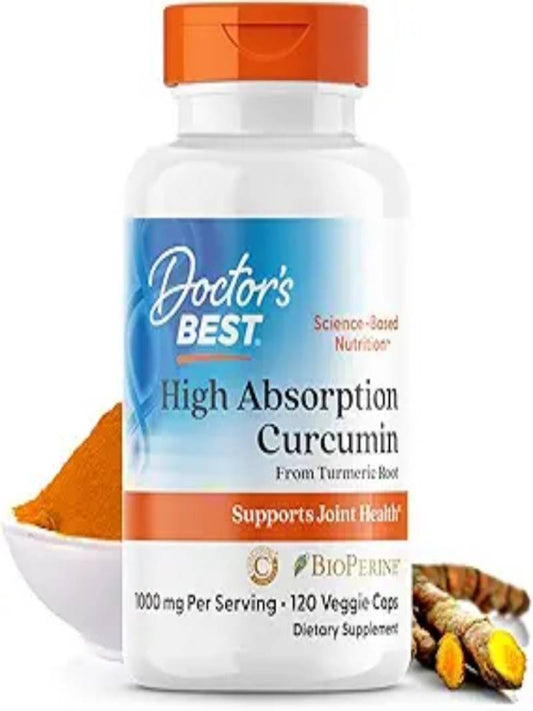 Doctors BEST High Absorption Curcumin from Turmeric Root, Supports Joint Health,Vegan 120 Veggie Caps - Nirvana Guru