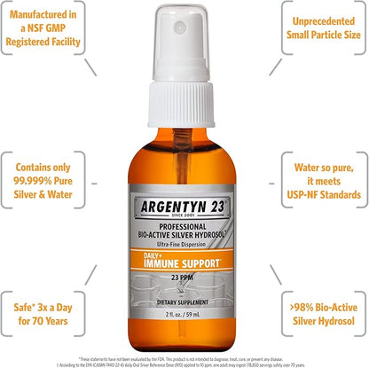 Argentyn 23 Professional Bio-Active Silver Hydrosol for Immune Support,2oz - Nirvana Guru