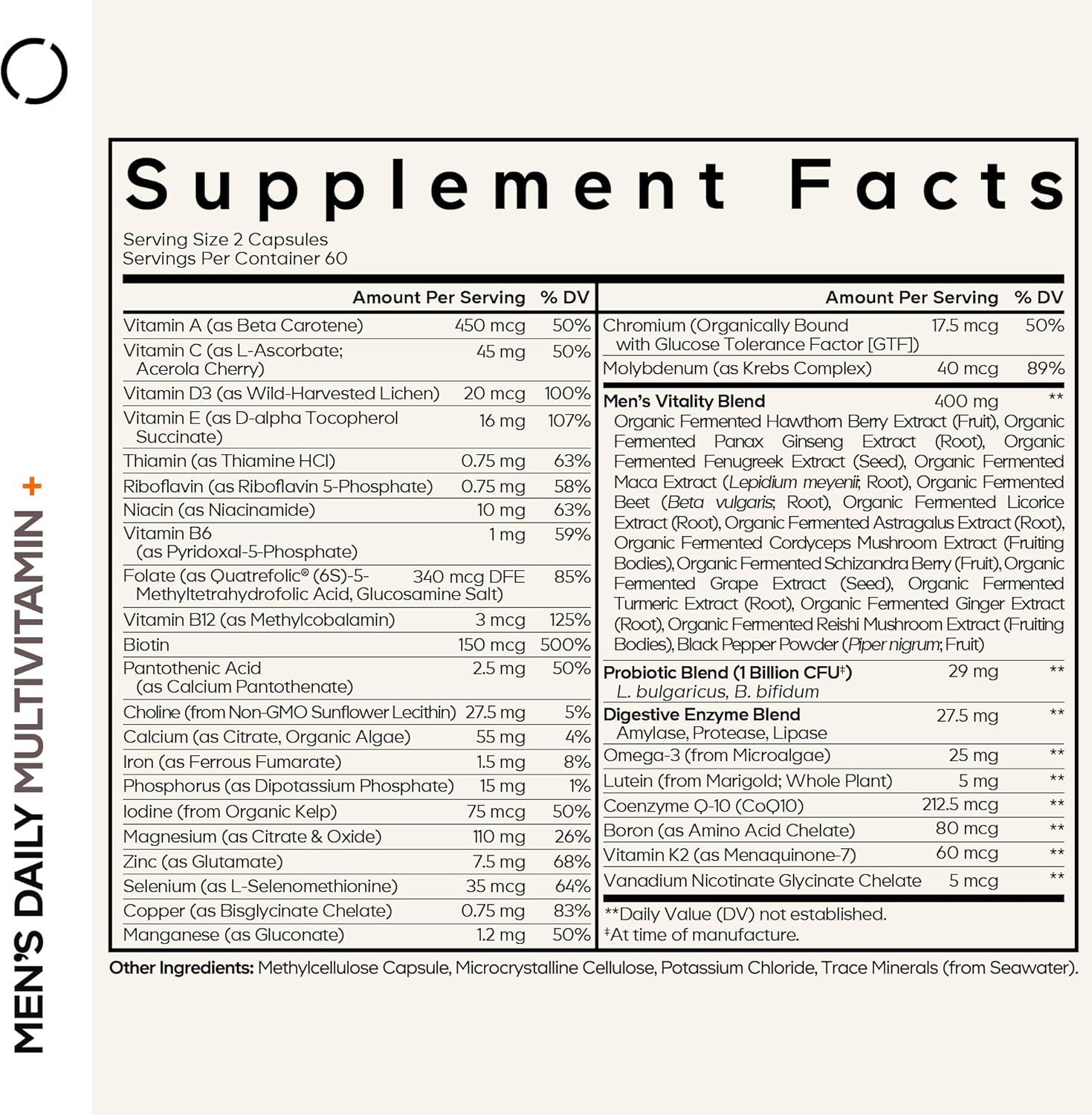 Codeage Men’s Daily Multivitamin,25+ Essential Vitamins & Minerals,120 Capsules - Nirvana Guru