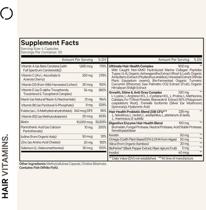 Codeage Hair Vitamins 10000 mcg Biotin,Healthy Hair Supplement Pills - 120 Capsules - Nirvana Guru