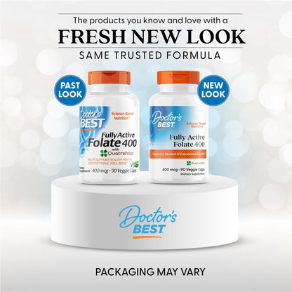 Doctor's Best Fully Active Folate with Quatrefolic400 mcg,90 Veg Caps - Nirvana Guru