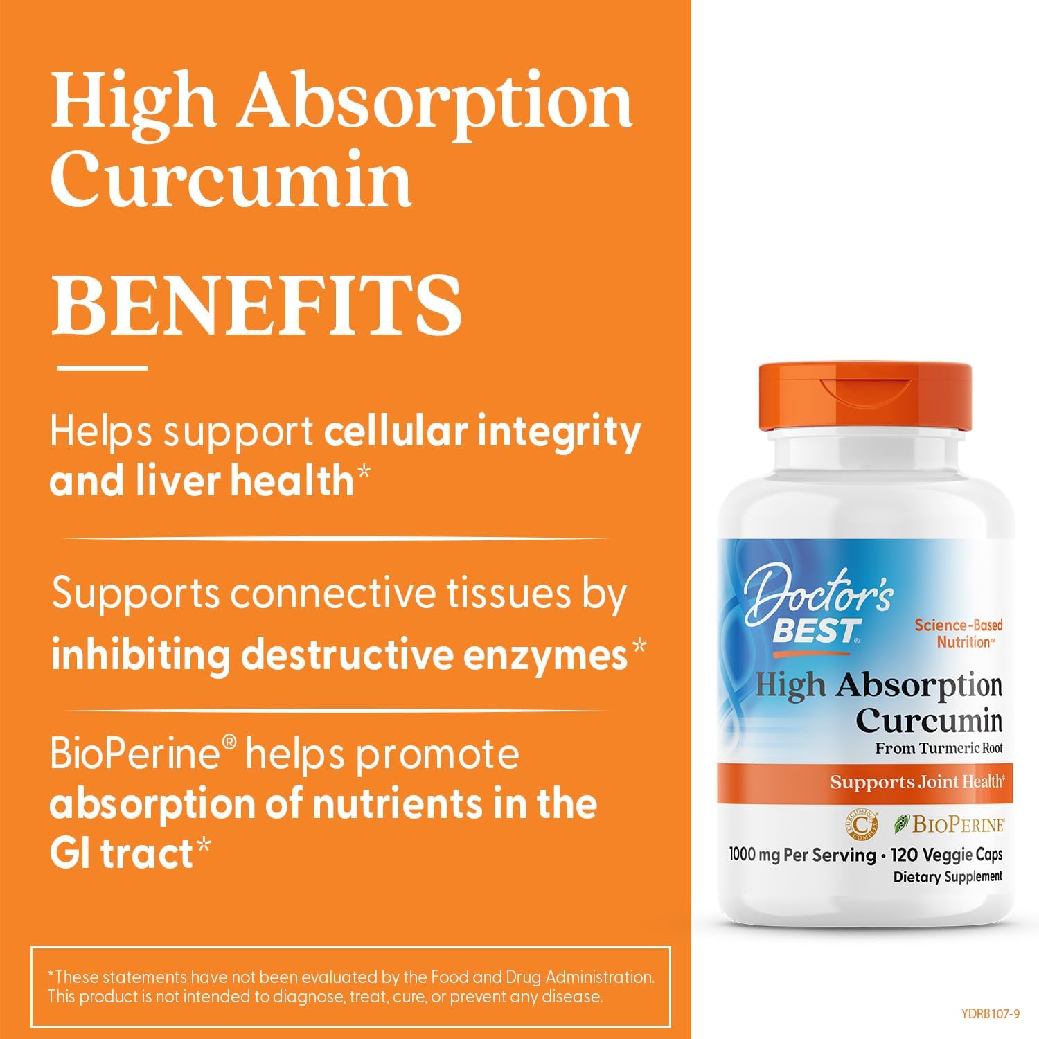 Doctors BEST High Absorption Curcumin from Turmeric Root, Supports Joint Health,Vegan 120 Veggie Caps - Nirvana Guru