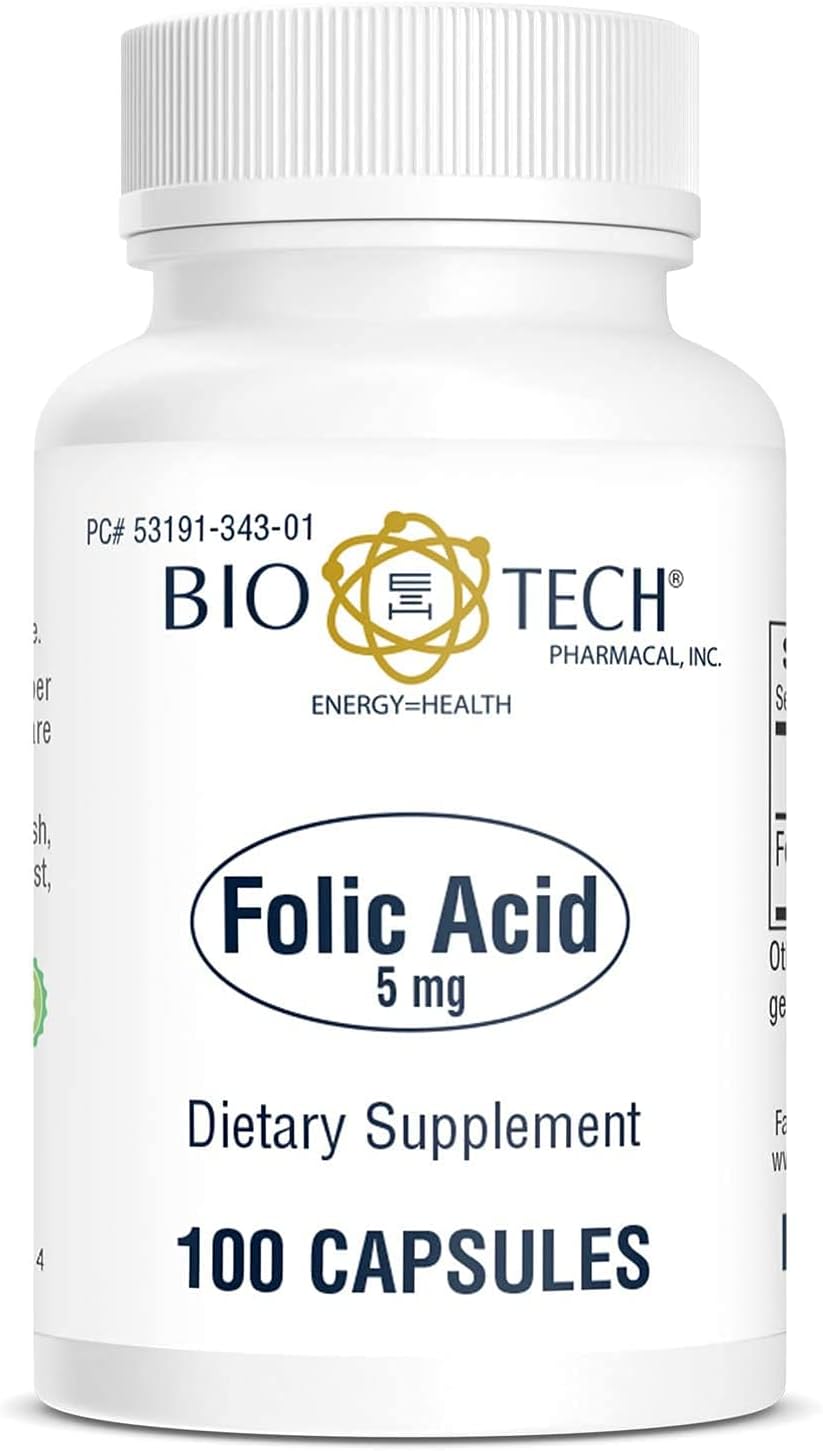 Bio-Tech Pharmacal Folic Acid (5mg, 100 Count) - Nirvana Guru