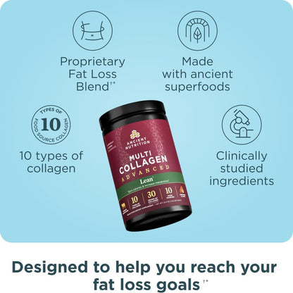 Ancient Nutrition Advanced Hydrolyzed Collagen Peptides Powder Protein Lean with Probiotics - Nirvana Guru