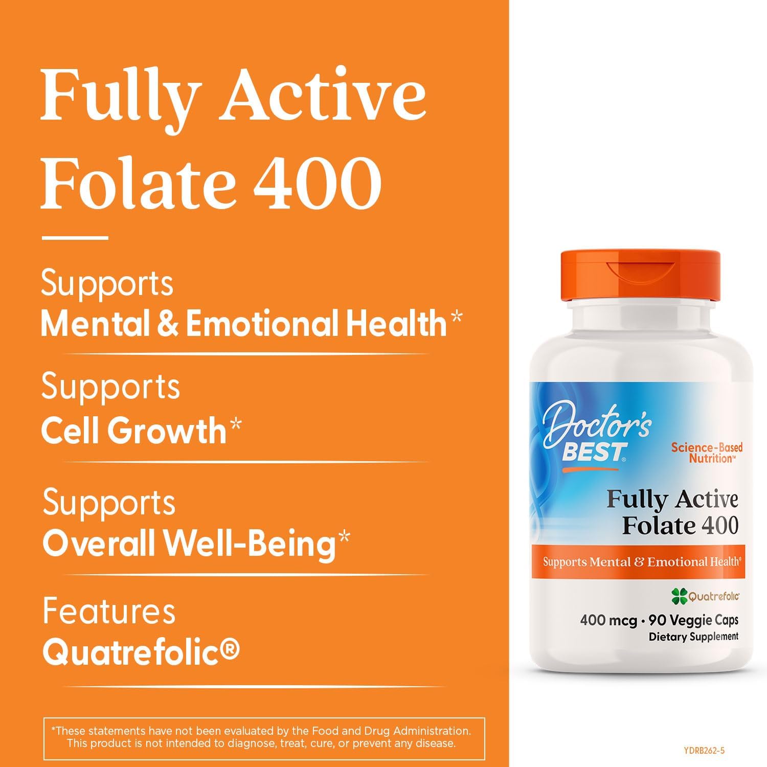 Doctor's Best Fully Active Folate with Quatrefolic400 mcg,90 Veg Caps - Nirvana Guru