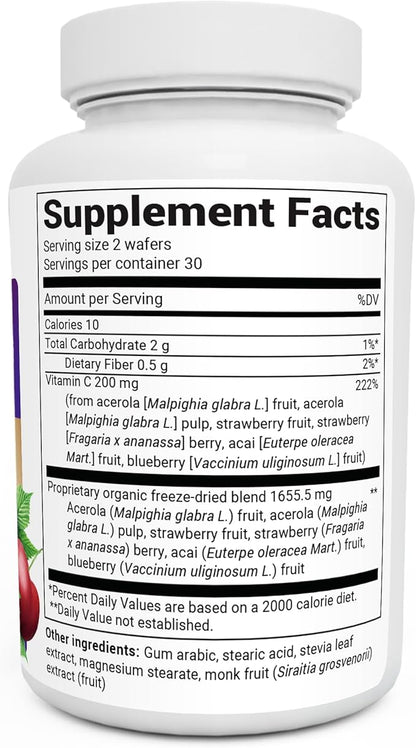 Dr. Berg Chewable Vitamin C Complex - Made with Organic, Non-GMO Berries - 60 Delicious Wafers - Nirvana Guru