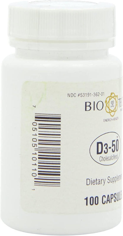 Bio-Tech Pharmacal D3-50,100 Capsules - Nirvana Guru